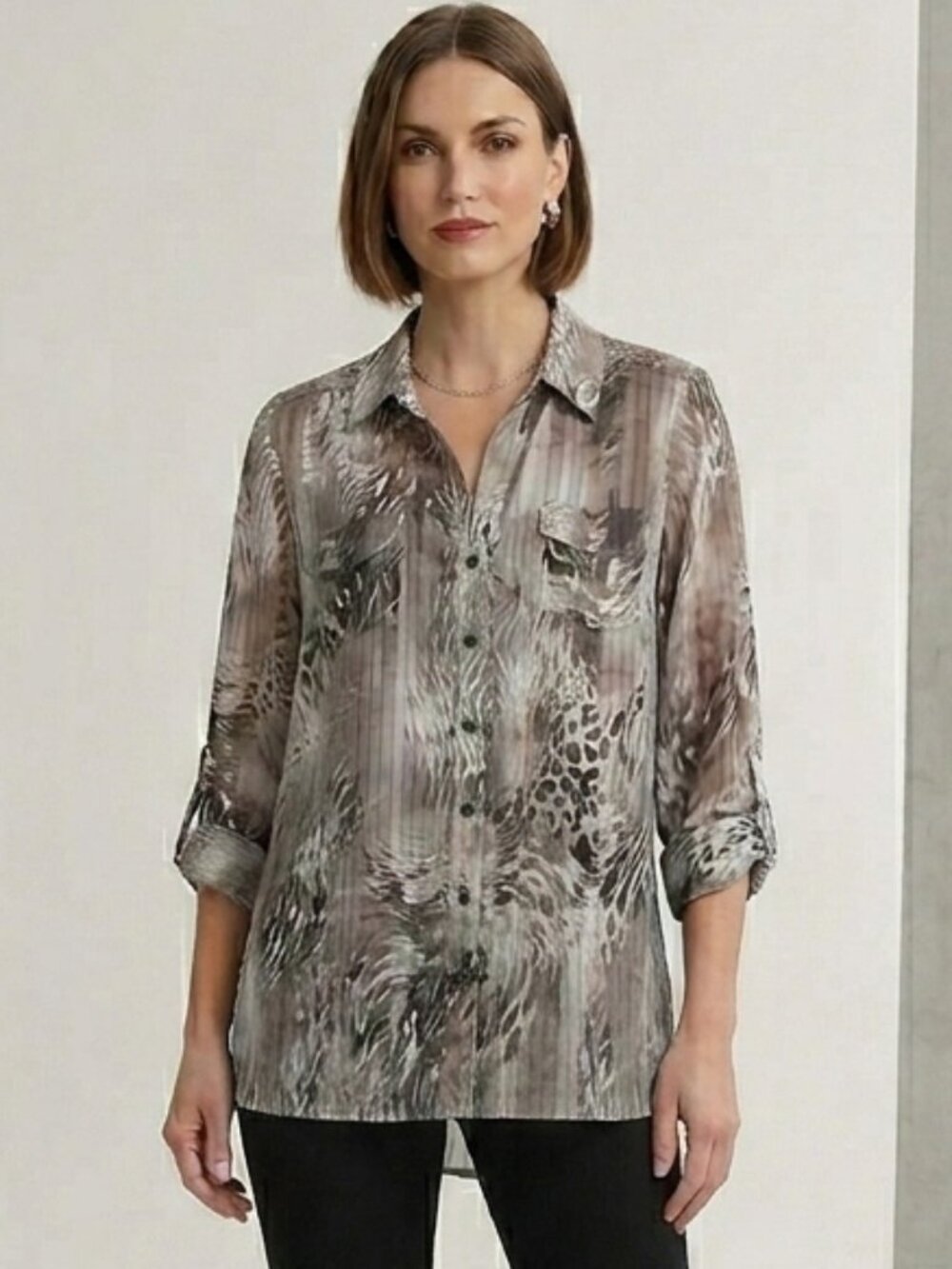 Dressbarn Animal Print Blouse